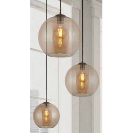 Searchlight - Csillár zsinóron BALL 1xE27/60W/230V barna