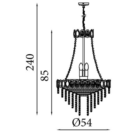 Searchlight - LOUIS PHILLIPE láncos csillár 8xE14/60W/230V