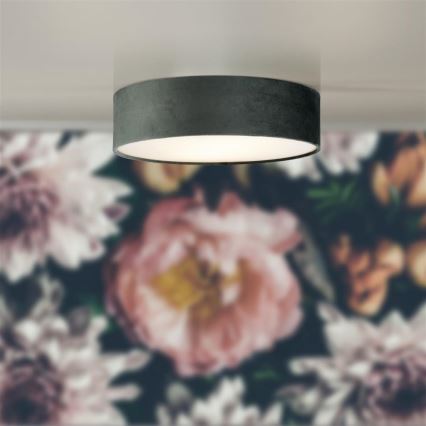 Searchlight - Mennyezeti lámpa DRUM PLEAT 2xE27/15W/230V szürke