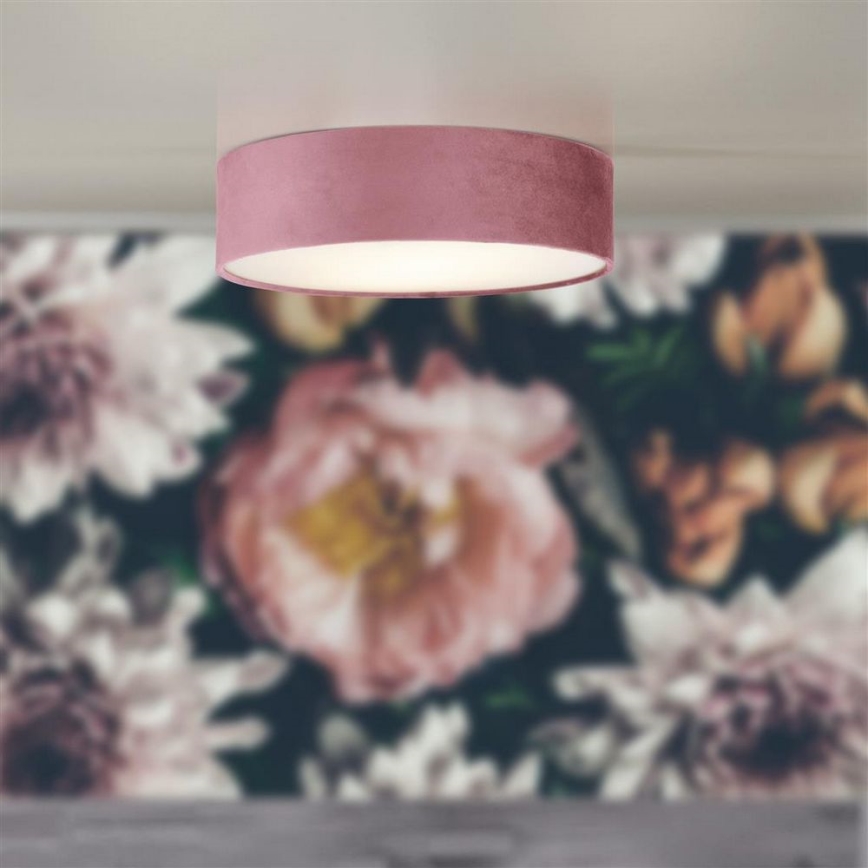 Searchlight - Mennyezeti lámpa DRUM PLEAT 2xE27/15W/230V rózsaszín