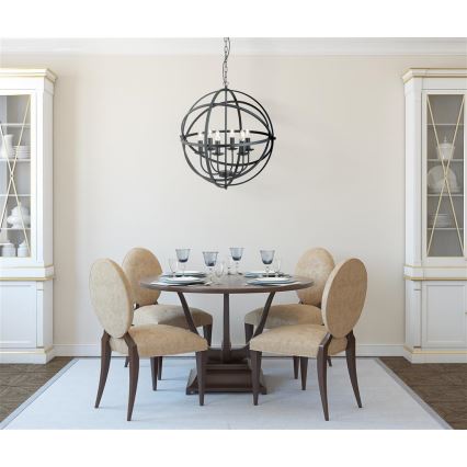 Searchlight - Láncos csillár ORBIT 6xE14/60W/230V fekete