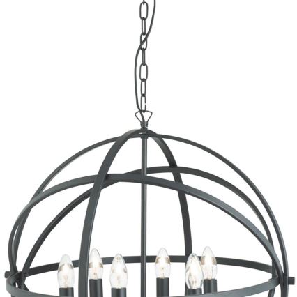 Searchlight - Láncos csillár ORBIT 6xE14/60W/230V fekete
