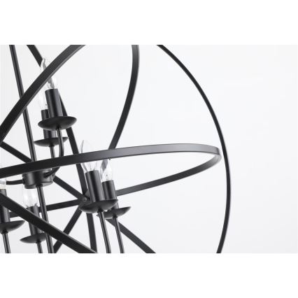 Searchlight - Láncos csillár ORBIT 8xE14/60W/230V fekete