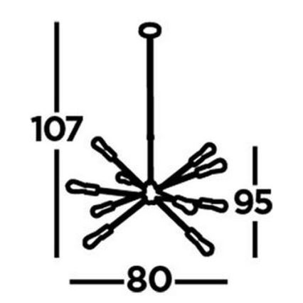 Searchlight - Csillár rúdon ALPHA 10xE27/60W/230v arany