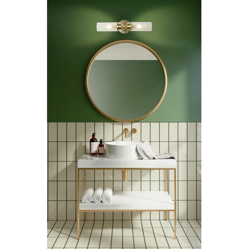 Searchlight - Fali lámpatest IMPERIAL 2xG9/33W/230V sárgaréz