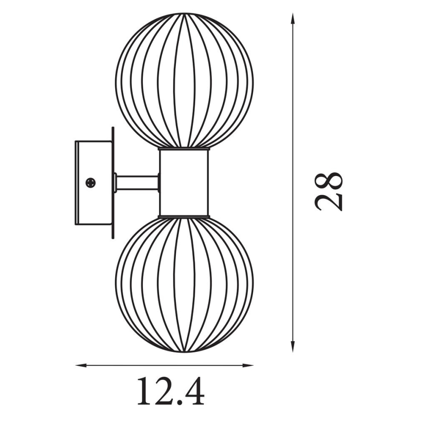 Searchlight - Fali lámpa LUMINSPHERE 2xG9/7W/230V sárgaréz