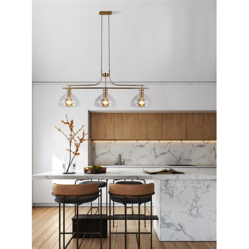 Searchlight - Csillár zsinóron MARGARITA 3xE27/60W/230V réz