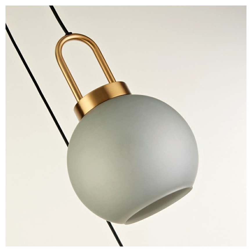 Searchlight - Csillár zsinóron SNOWDROP 3xE27/60W/230V sárgaréz