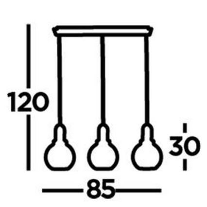 Searchlight - Csillár zsinóron SNOWDROP 3xE27/60W/230V sárgaréz