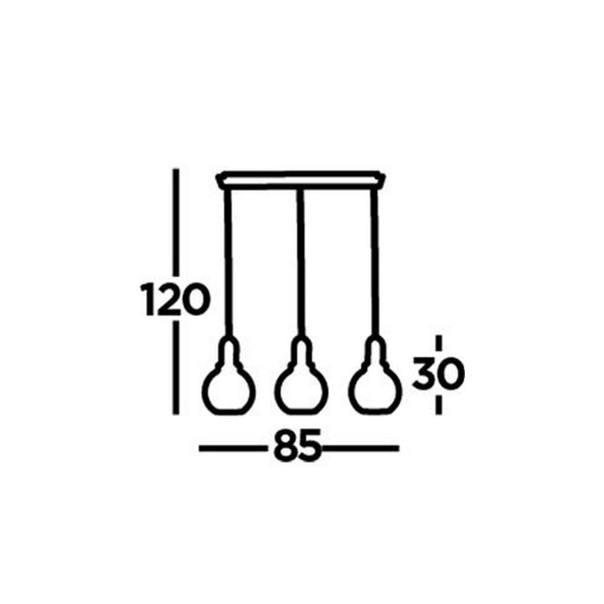 Searchlight - Csillár zsinóron SNOWDROP 3xE27/60W/230V sárgaréz