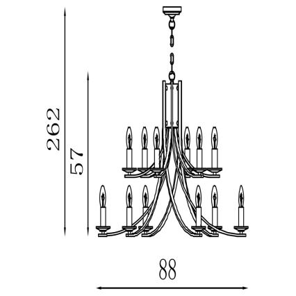 Searchlight - ASCONA láncos csillár 12xE14/60W/230V