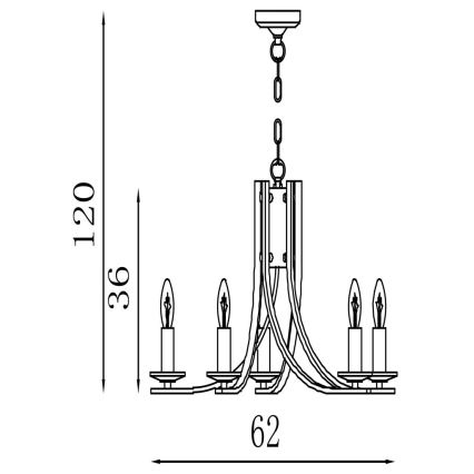 Searchlight - Láncos csillár ASCONA 5xE14/60W/230V