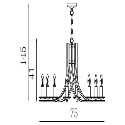 Searchlight - Láncos csillár ASCONA 8xE14/60W/230V