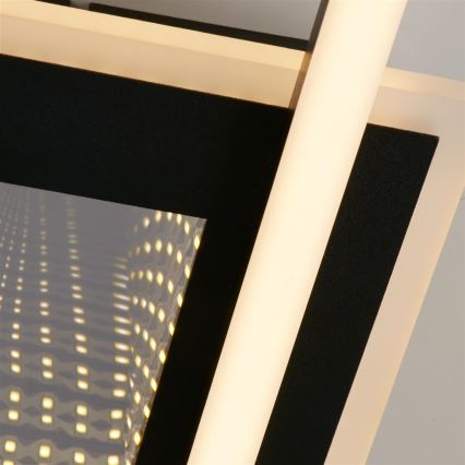 Searchlight - LED dimmelhető mennyezeti lámpatest QUADRATE LED/24W/230V 36x36 cm fekete