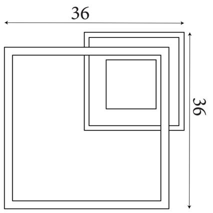 Searchlight - LED dimmelhető mennyezeti lámpatest QUADRATE LED/24W/230V 36x36 cm fekete