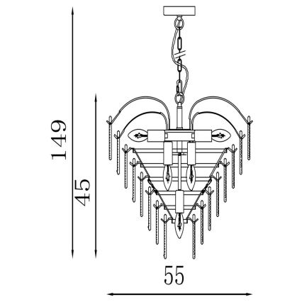 Searchlight - Láncos csillár FEATHER 6xE14/60W/230V
