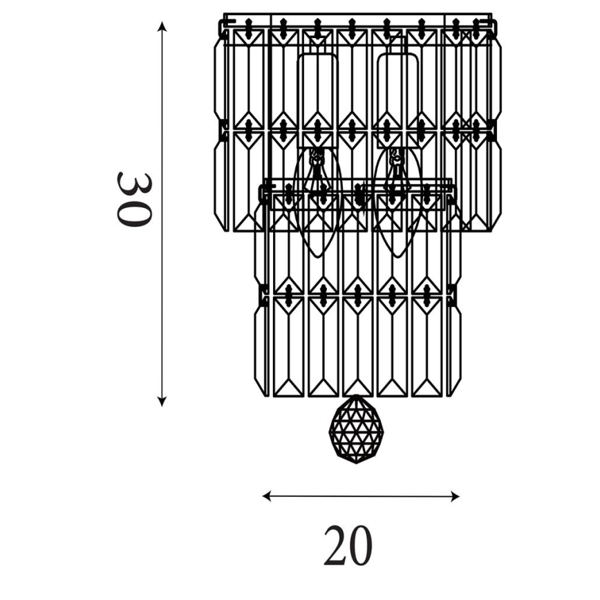 Searchlight - Fürdőszobai fali lámpa EMPIRE 2xE14/7W/230V IP44