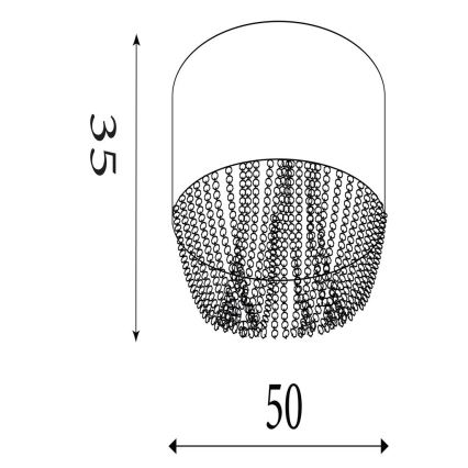 Searchlight - Mennyezeti lámpa BELLANO 5xG9/7W/230V Ø 50 cm szürke