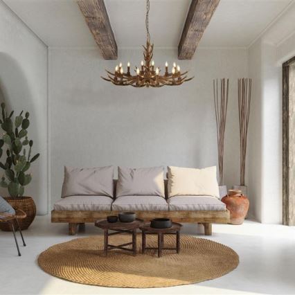 Searchlight - Csillár láncon STAG 12xE14/40W/230V agancsok