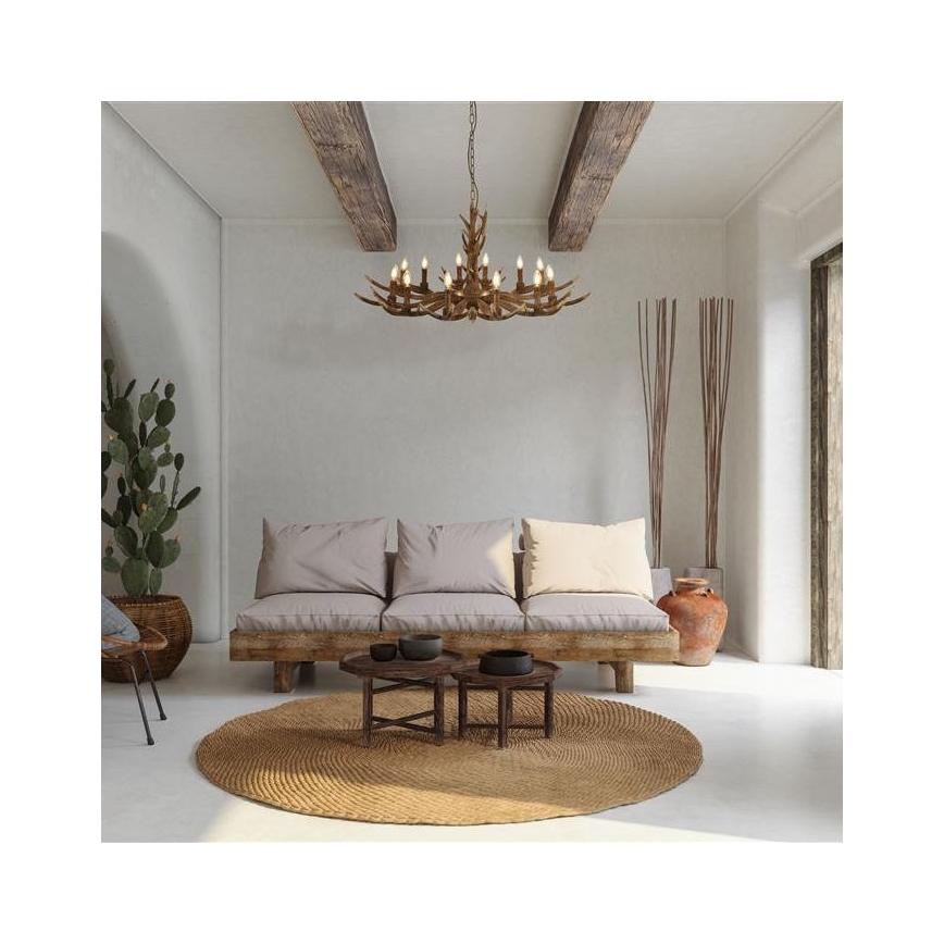 Searchlight - Csillár láncon STAG 12xE14/40W/230V agancsok