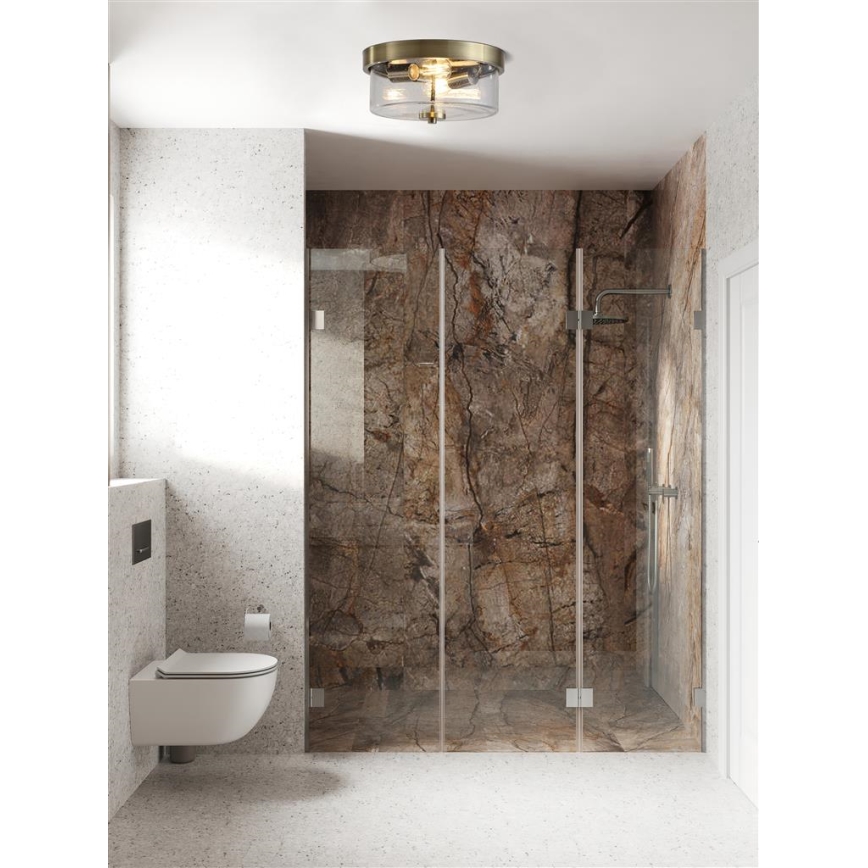 Searchlight - Fürdőszobai mennyezeti lámpa PRESTON 2xE27/60W/230V IP44 Ø 33 cm sárgaréz