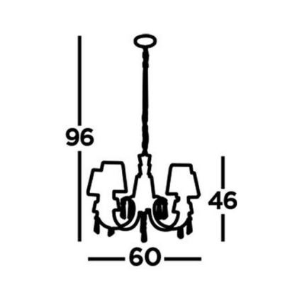 Searchlight - Csillár láncon PORTICO 5xG9/33W/230V fényezett króm
