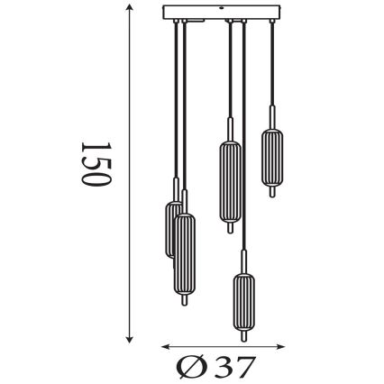 Searchlight - fényerőszabályozható LED-függeszték kábellel CATTAIL LED/24W/230V