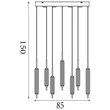 Searchlight - LED dimmelhető, kábelre függesztett csillár CATTAIL LED/33W/230V