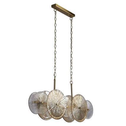 Searchlight - Csillár láncon WAGON WHEEL 10xG9/33W/230V réz