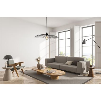 Searchlight - Csillár zsinóron WAVE 1xE27/60W/230V fekete