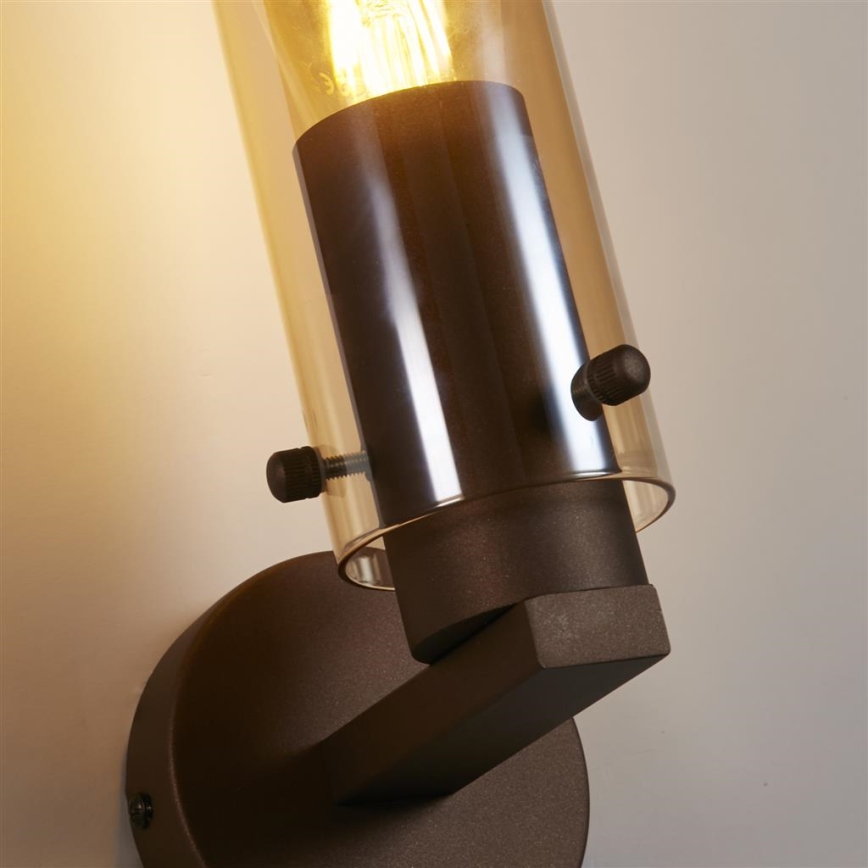Searchlight - Fali lámpatest SWEDEN 1xE27/60W/230V barna/füstszínű