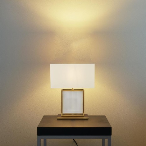 Searchlight - Asztali lámpa CLARENDON 1xE27/60W/230V sárgaréz