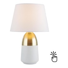 Searchlight - Asztali lámpa TOUCH 1xE14/40W/230V fehér/arany