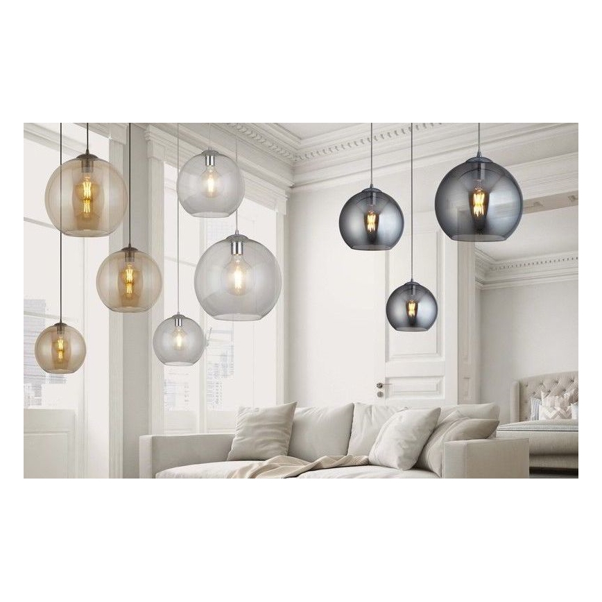 Searchlight - Csillár zsinóron BALL 1xE27/60W/230V fekete