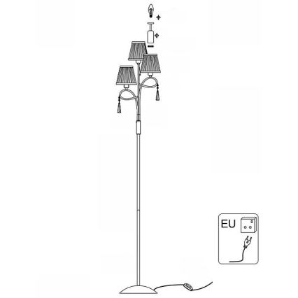 Searchlight - Állólámpa SIMPLICITY 3xE14/60W/230V fényezett króm