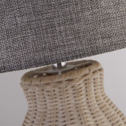 Searchlight - Asztali lámpa LIDO 1xE14/7W/230V rattan/szürke