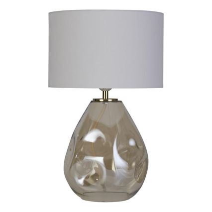 Searchlight - DEVON asztali lámpa, 1xE27/60W/230V, szürke/füstszínű