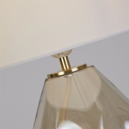 Searchlight - DEVON asztali lámpa, 1xE27/60W/230V, szürke/füstszínű