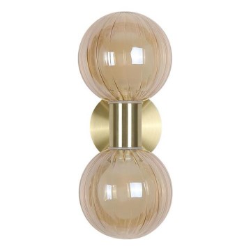 Searchlight - Fali lámpa LUMINSPHERE 2xG9/7W/230V sárgaréz