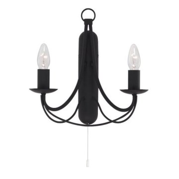 Searchlight - Fali lámpa MAYPOLE 2xE14/60W/230V fekete