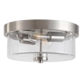 Searchlight - Fürdőszobai mennyezeti lámpatest PRESTON 2xE27/60W/230V IP44 átm. 33 cm ezüstszínű
