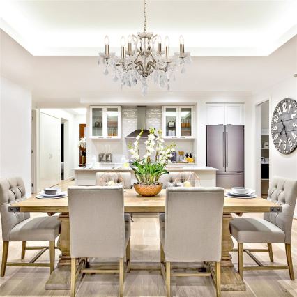 Searchlight - Kristály csillár láncon PARIS 6xE14/40W/230V