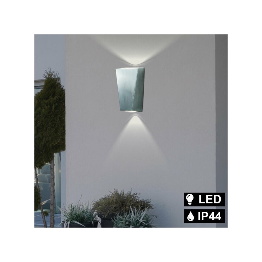 Searchlight - LED Kültéri fali lámpa OUT 2xGU10/3W/230V IP44 ezüst