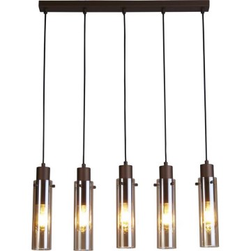 Searchlight - SWEDEN kábeles csillár 5xE27/60W/230V barna/füstszínű