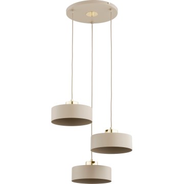 SELIA kábeles csillár 3xE27/15W/230V bézs/arany