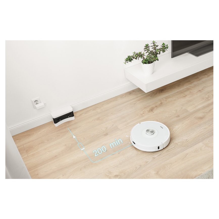 Sencor - 2 az 1-ben robotporszívó moppal 50 W/5000 mAh Wi-Fi fehér + távirányító