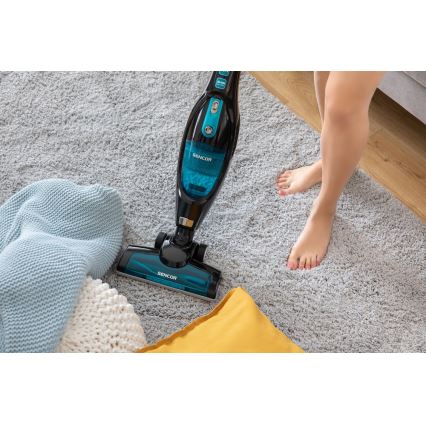 Sencor - 2in1 Álló porszívó elektromos forgókefével 80W/14,4V 2200 mAh fekete/kék