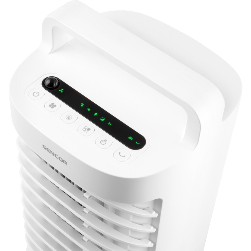 Sencor - Hordozható léghűtő LED kijelzővel 3 az 1-ben 45W/230V fehér + távirányító