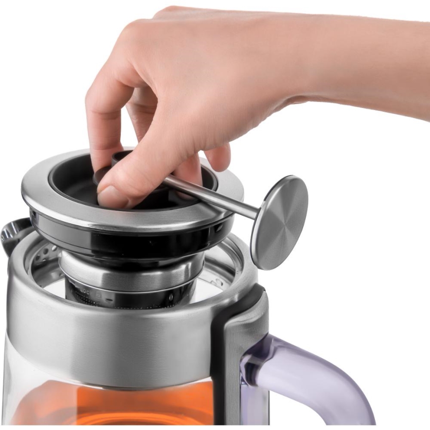 Sencor - Állítható hőmérsékletű 1,5 l vízforraló, 1500 W/230 V, rozsdamentes acél