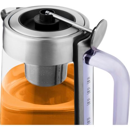 Sencor - Állítható hőmérsékletű 1,5 l vízforraló, 1500 W/230 V, rozsdamentes acél